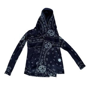 Jonny Cota Rare Monk Hoodie Black Paisley Pattern Size Medium Large